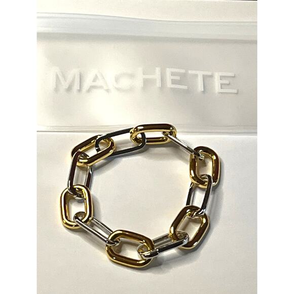 MACHETE Mixed Metals Collage Chain Bracelet. 14k Gold/Rhodium Plating. New! - Picture 4 of 4